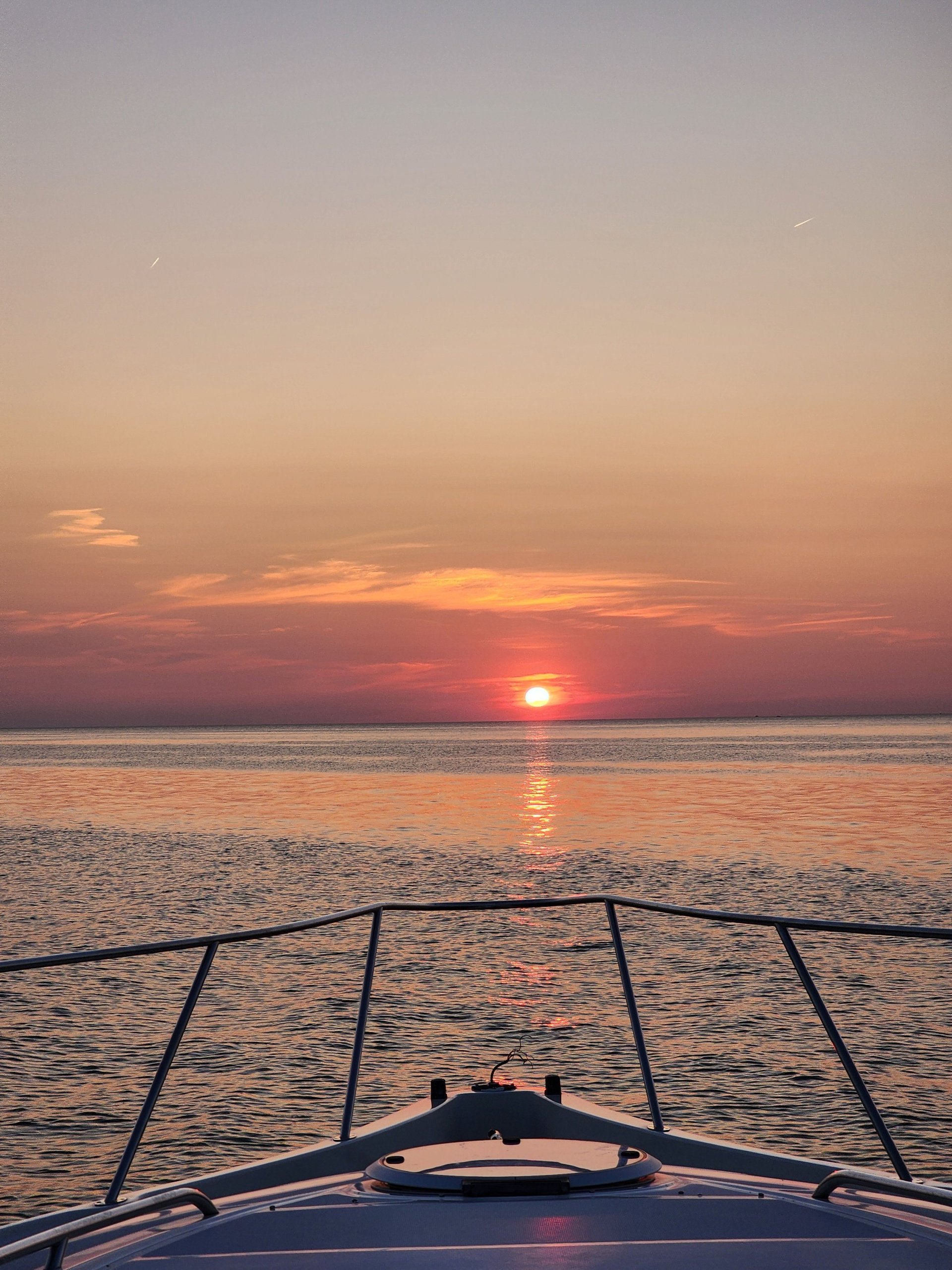 Luxury yacht at sunset