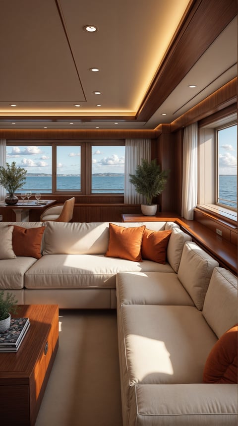 Yacht interior luxury